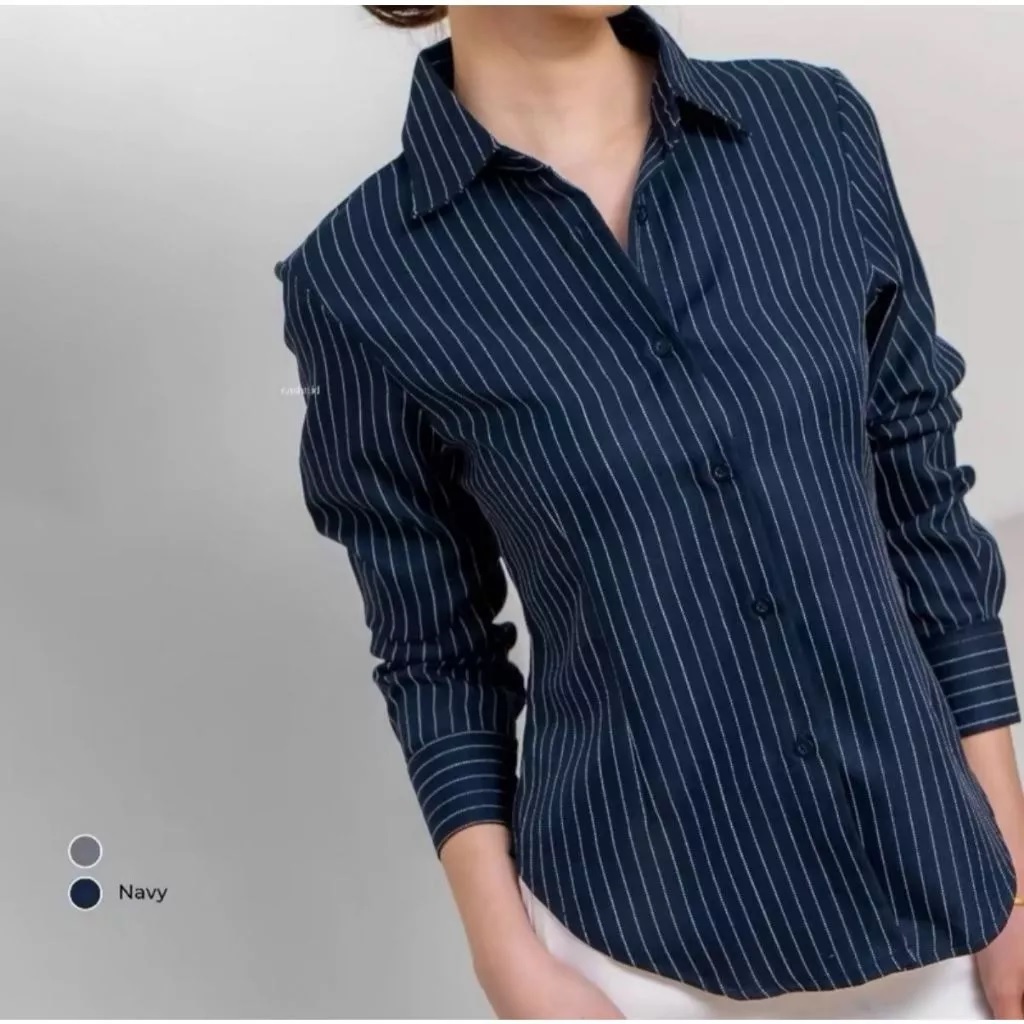 KEMEJA Olise - แขนยาวแถบ luna - เสื้อเชิ้ตเข้ารูปผู้หญิง - เสื้อแขนยาว