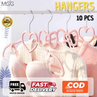 Hanger Baju 10 Pcs Gantungan Plastik Hanger Anti Slip Gantungan Baju Aesthetic Hanger Hijab Celana