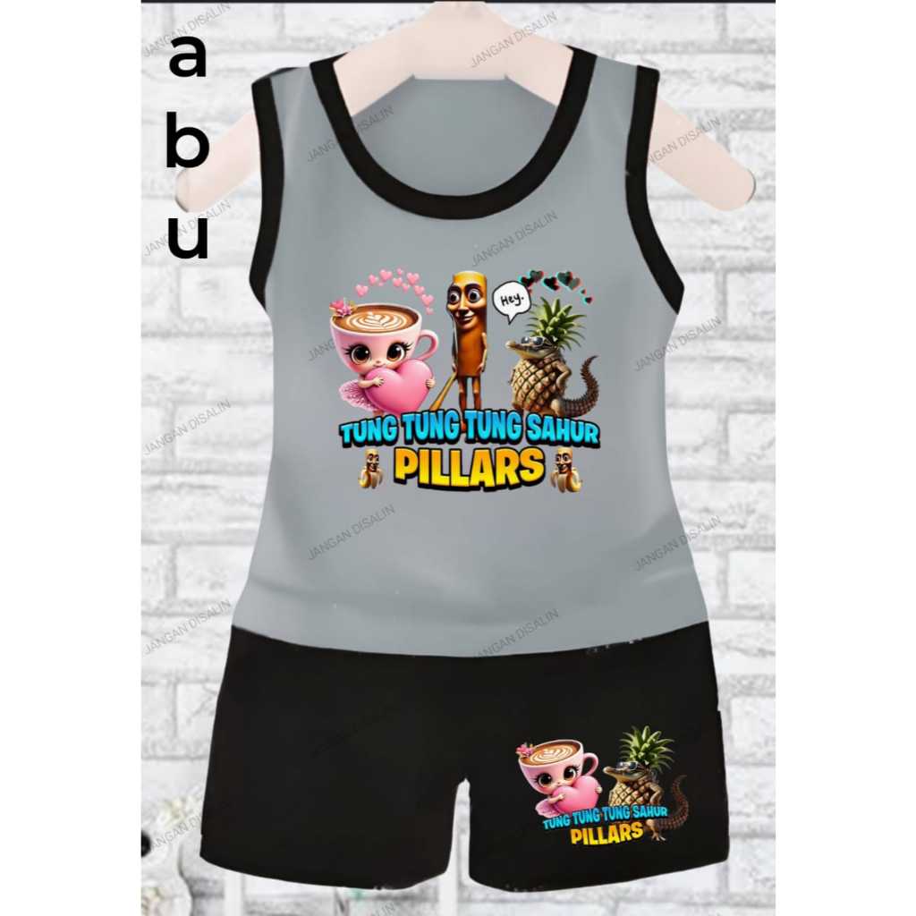 Tung Tung sahur ชุดเสื้อกล้ามเด็ก Unisex สําหรับเด็กชายและเด็กหญิงน่ารัก