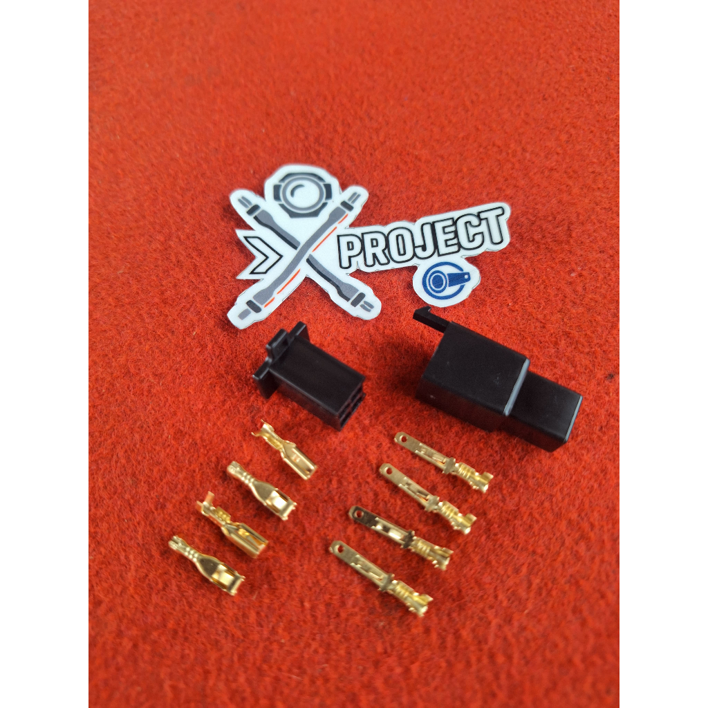 SMALL 4 PIN SOCKET 4 PIN MOTORCYCLE SOCKET 4 PIN SOCKET นําเข้าสีดํา 4 PIN FLAT SOCKET - X Project