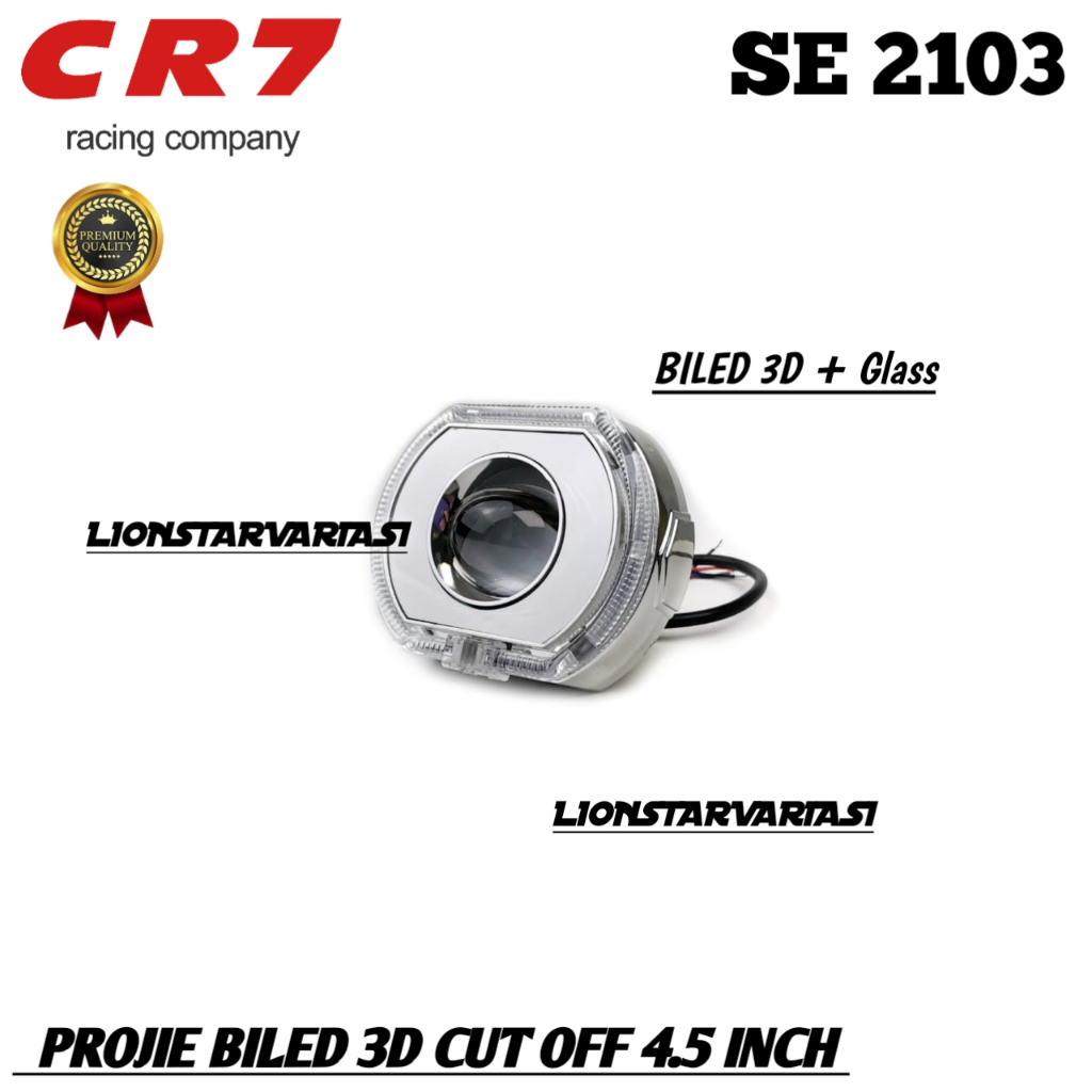 โปรเจคเตอร์โปรเจคเตอร์บิล 4.5 นิ้ว 3D CR7 SE 2103 Plus Devil Glass Shrud สูงต่ํา D2 มอเตอร์รถ Piw - รูปที่ 4