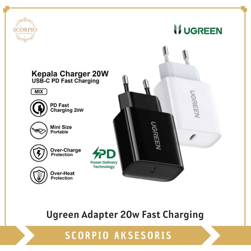 UGREEN หัวชาร์จชาร์จเร็ว USB C PD 20W – ของแท้ [10191/60450]