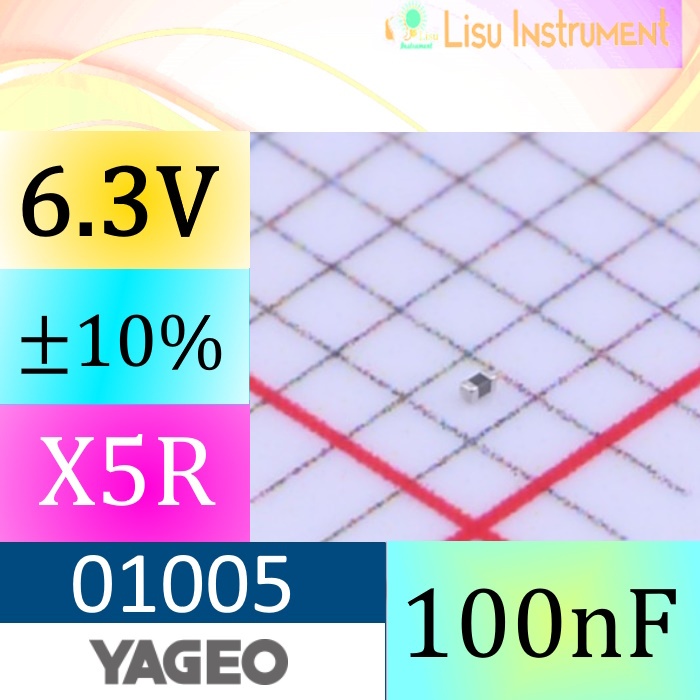 100nF X5R 6.3V ±10% 01005 ตัวเก็บประจุเซรามิกหลายชั้น MLCC - SMD CC0100KRX5R5BB104