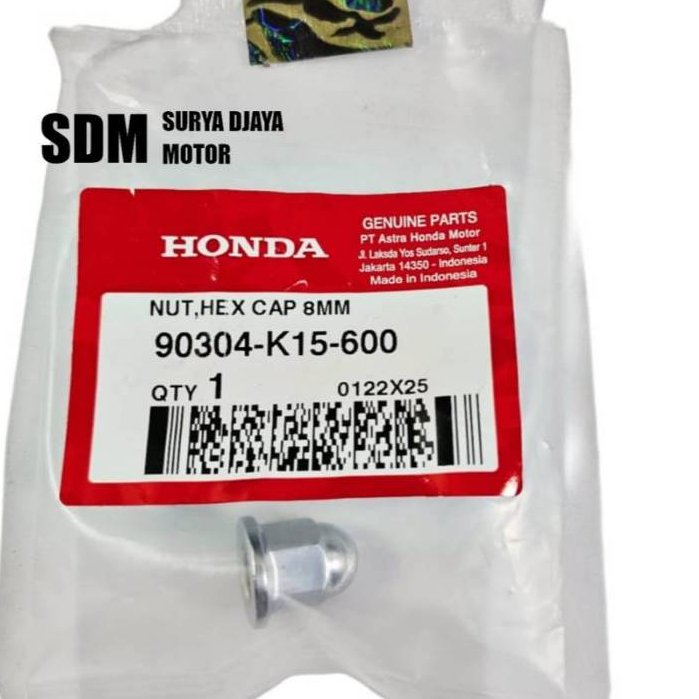 น็อตโบลท์ (Nut Hex Cap 8MM) – Honda CBR 150R K45N, New CB150R Streetfire, Supra GTR 150 90304-K15-60