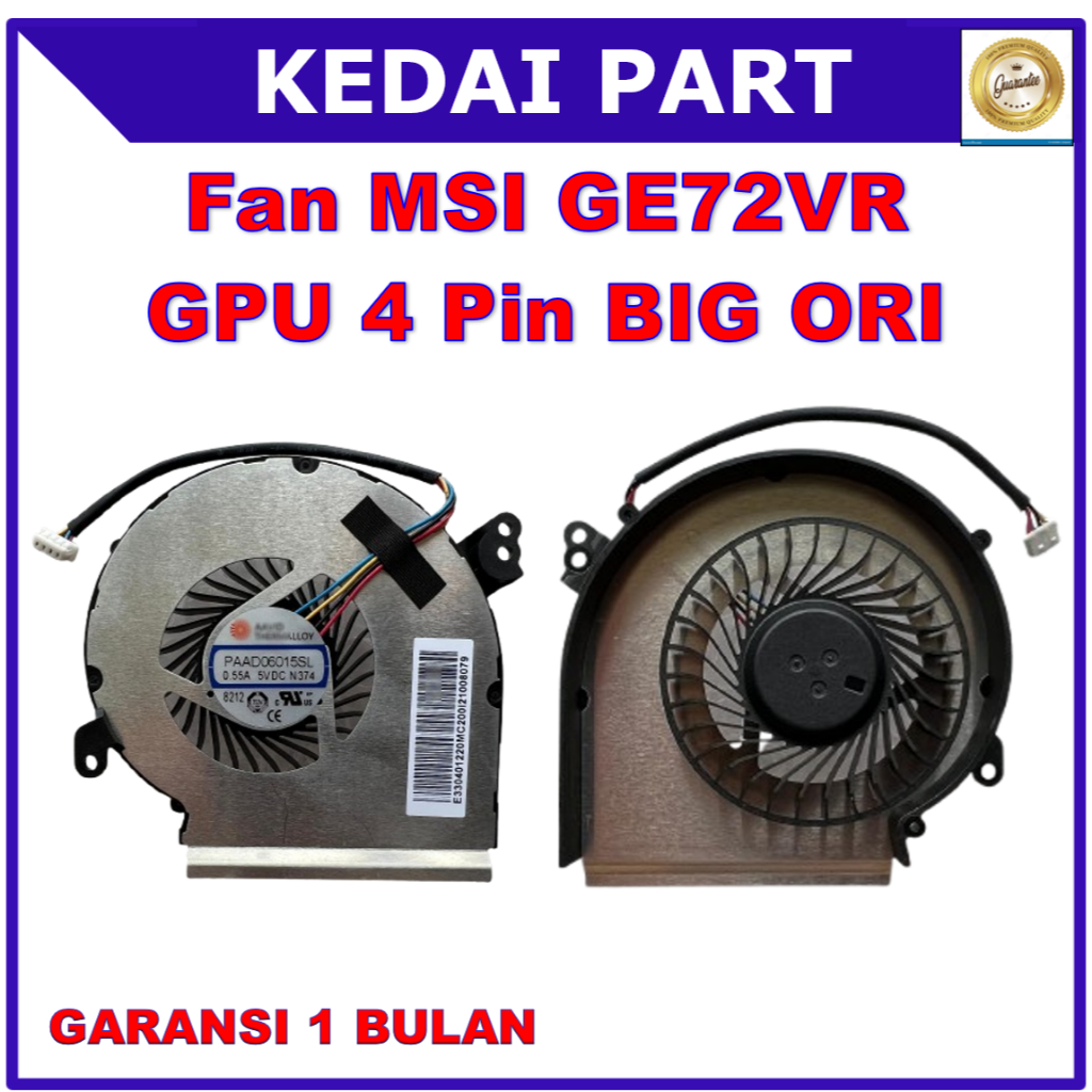 MSI GE72VR GTX1070 GV72 Apache Pro MS-16J5 MS-179B MS-179C 8RD 8RE N366 N372 PE72 6RF 7RF GPU 4 PIN 