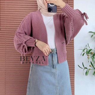[Beyza Apparel] Arumi Cable Cardi Outer Knitt Cantik Atasan Wanita Cadigan Lucu Bahan Acrylic Rajut Tebal Rajut Adem Outfit kardigan Cantik Outfit Santai Knitwear Jaket