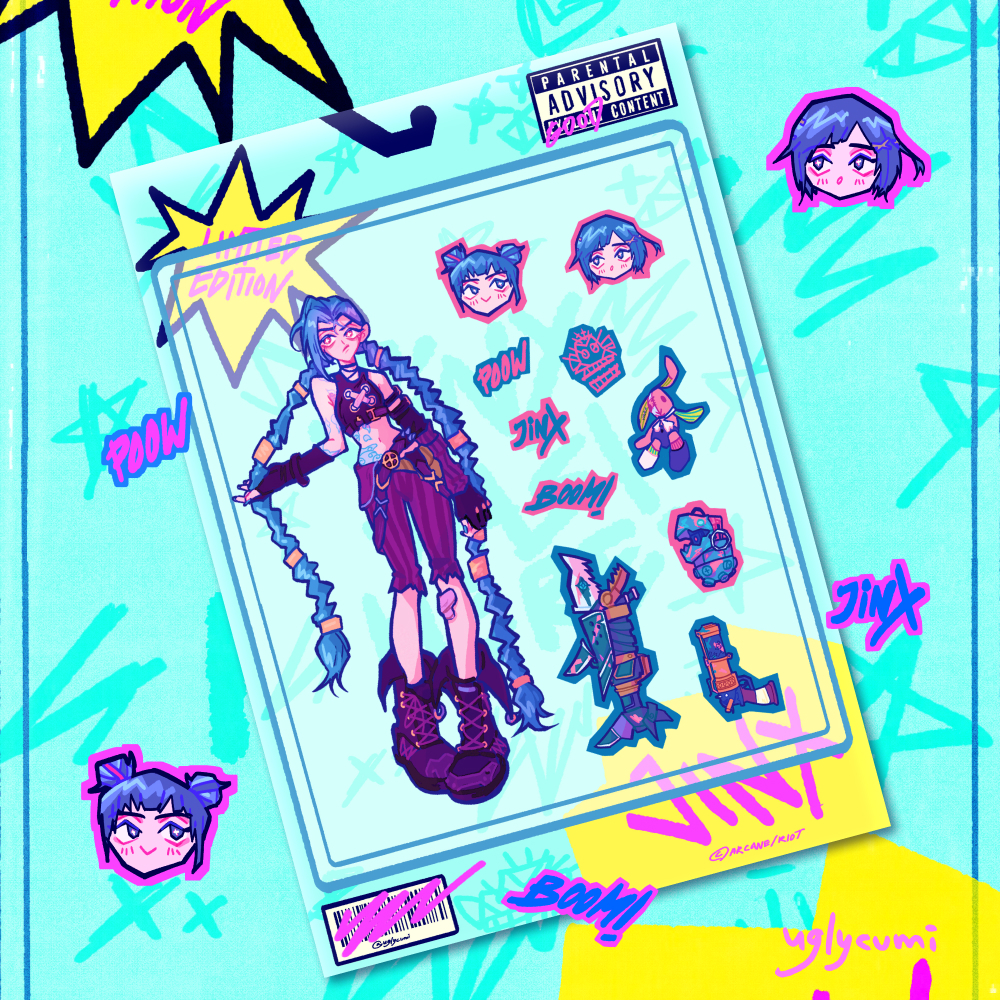 แผ่นสติ๊กเกอร์ ARCANE JIX | Uglycumi