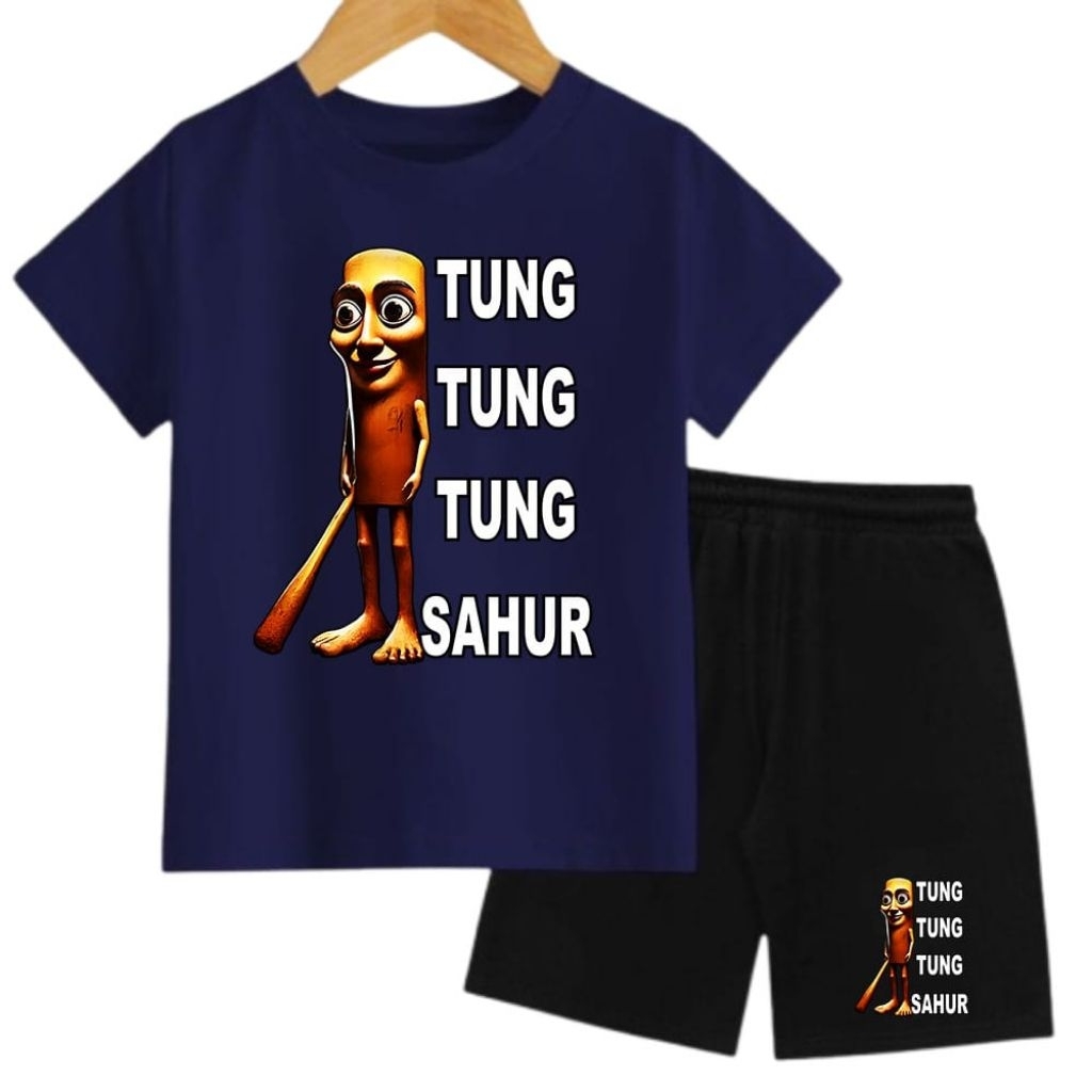 ชุดเด็ก unisex พร้อม TUNG TUNG SAHUR Motif อายุ 1-6 ปี//ชุดเด็ก unisex พร้อม TUNG TUNG SAHUR แม่ลายอ