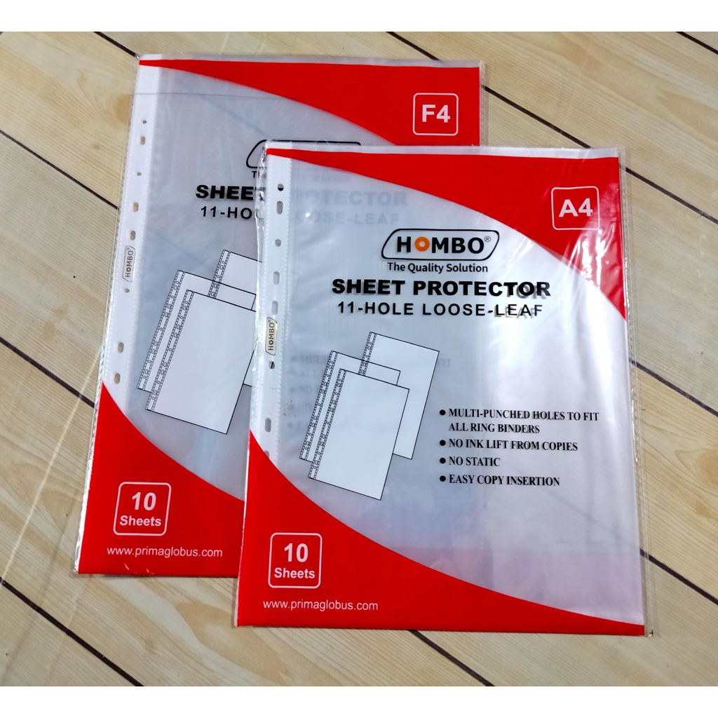 (PACK=10LBR) SHEET PROTECTOR HOMBO A4,F4 (นาที. สั่งซื้อ 10 แพ็ค)