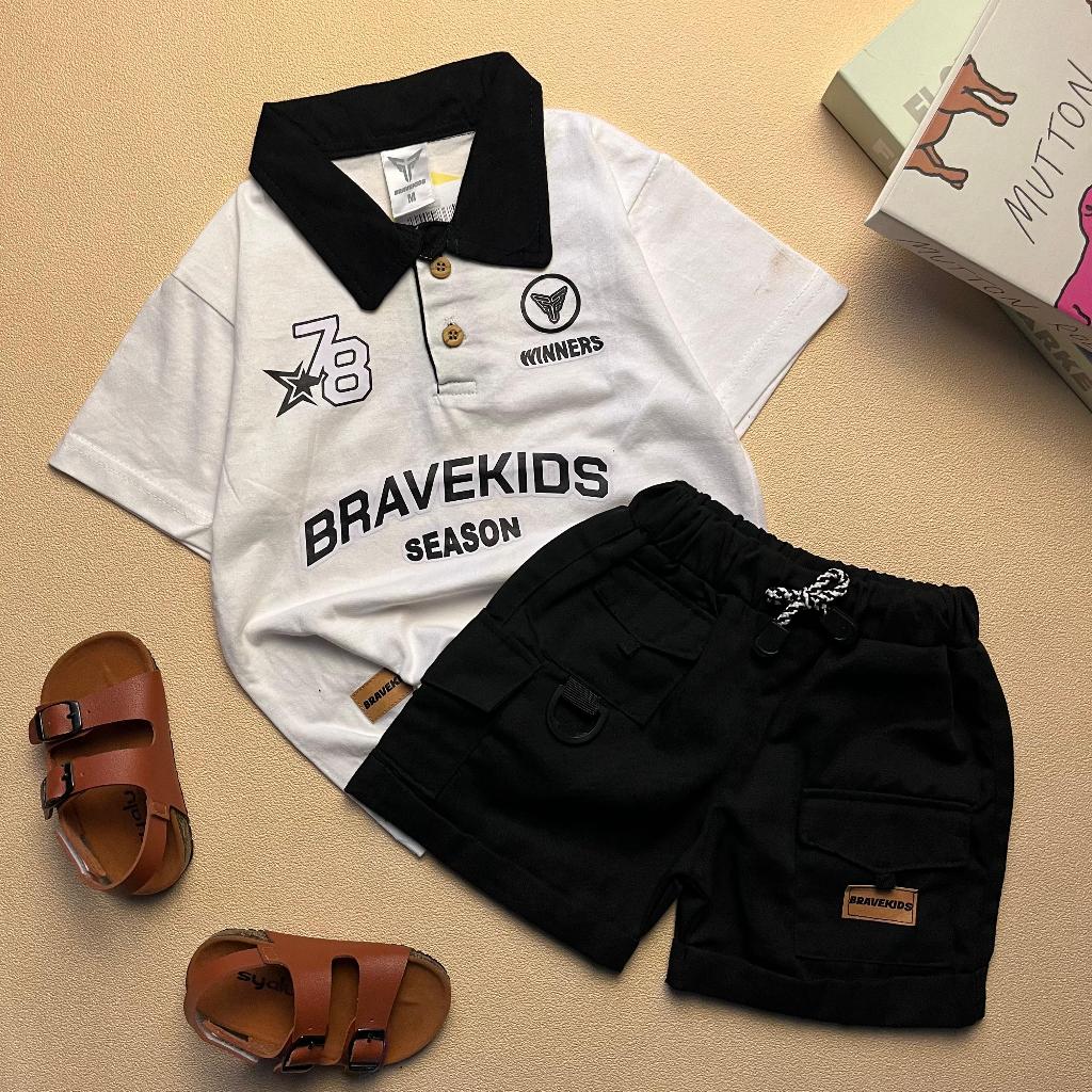 KATUN BRAVEKIDS FASHION - RUGBY VANILA MOCHI TEES COTTON 24s ชุดสําหรับ CHILDREN AGED 1-5 ปีเสื้อยืด