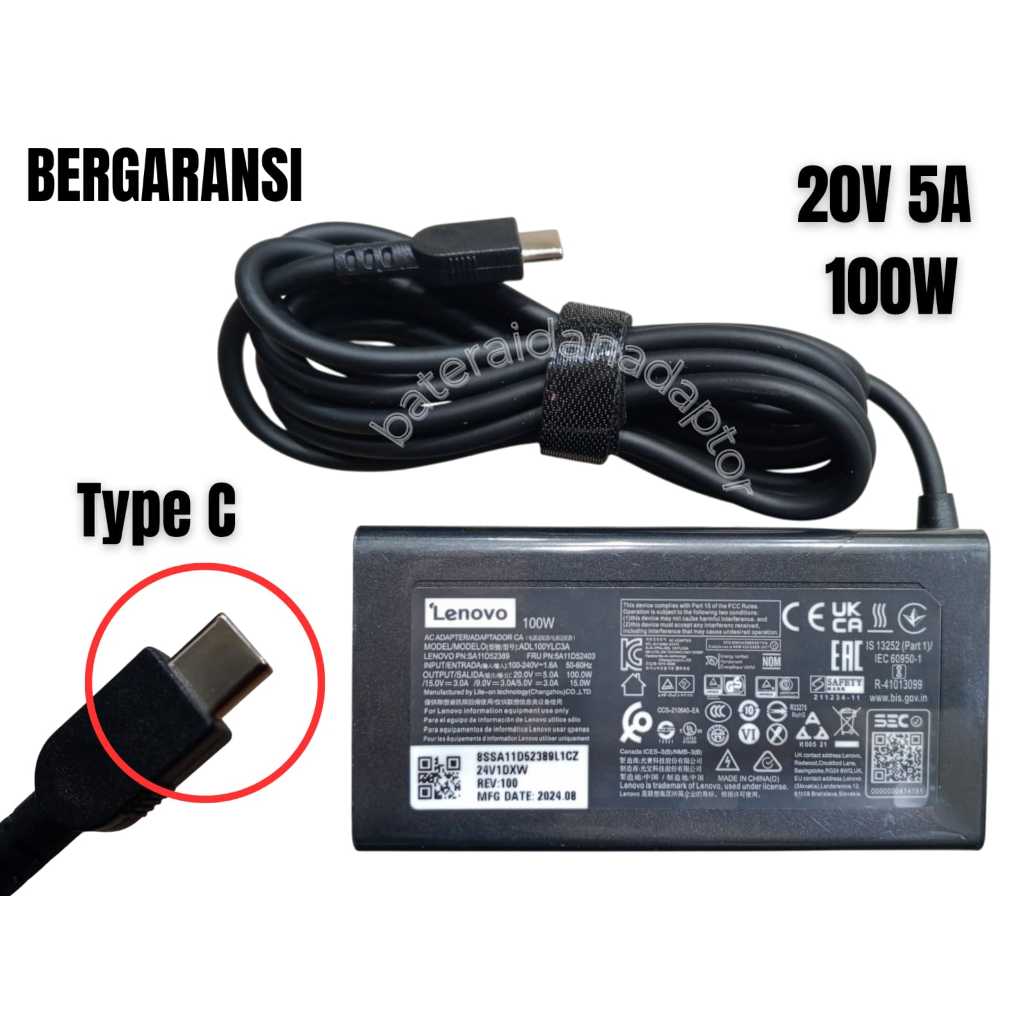 LENOVO AC ADAPTER Thinkbook 13xs 14 16 17 Plus Pro16 YOGA Y9000 / 20V 5A TYPE-C 100W ใหม่