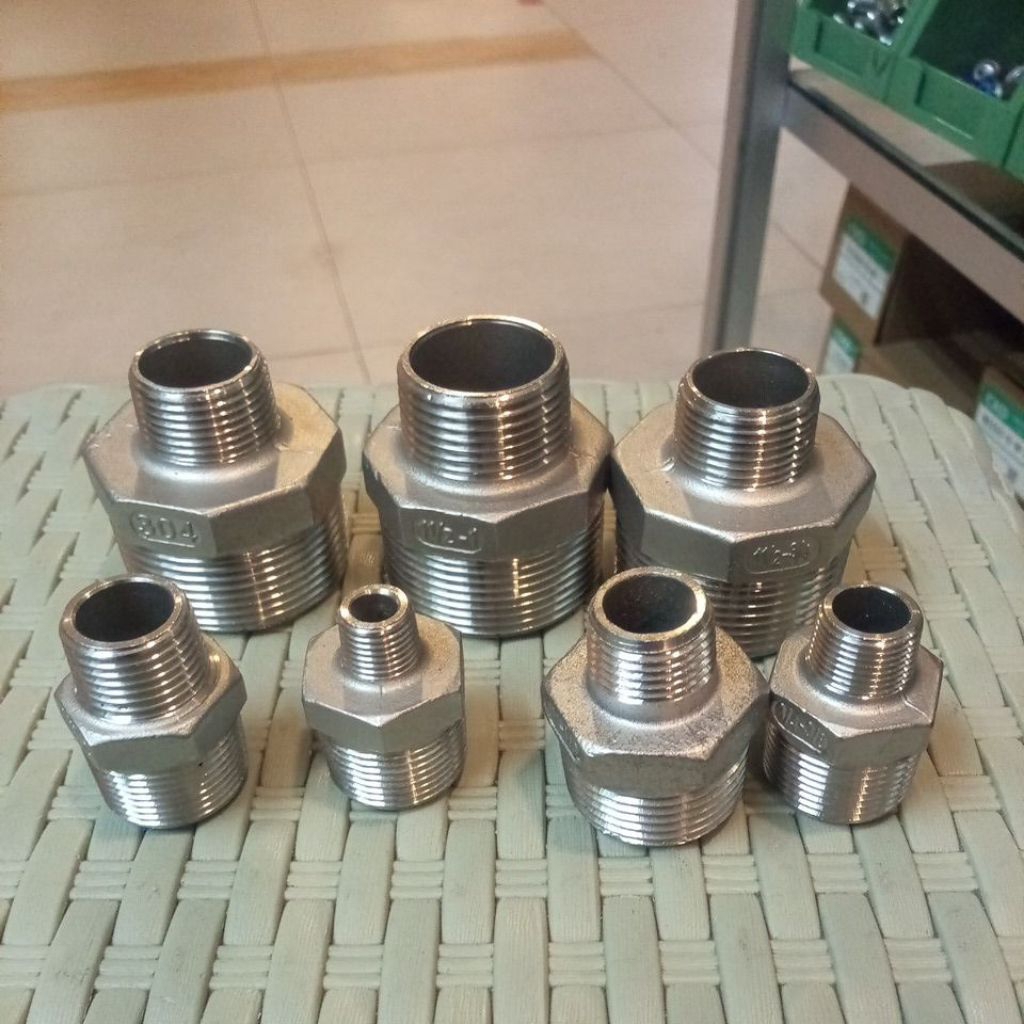 Double Nipple Reducer Stainless SS304 Vlok Double Nipple Double Nipple SS 304 "นิ้วx"นิ้วชายx
