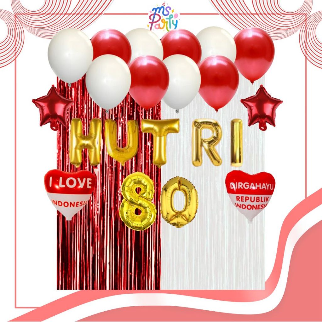 MS.PARTY 80TH INDEPENDENCE ANNIVERSARY DECORTATION PACKAGE/INDONESIAN ANNIVERSARY DECORTATION