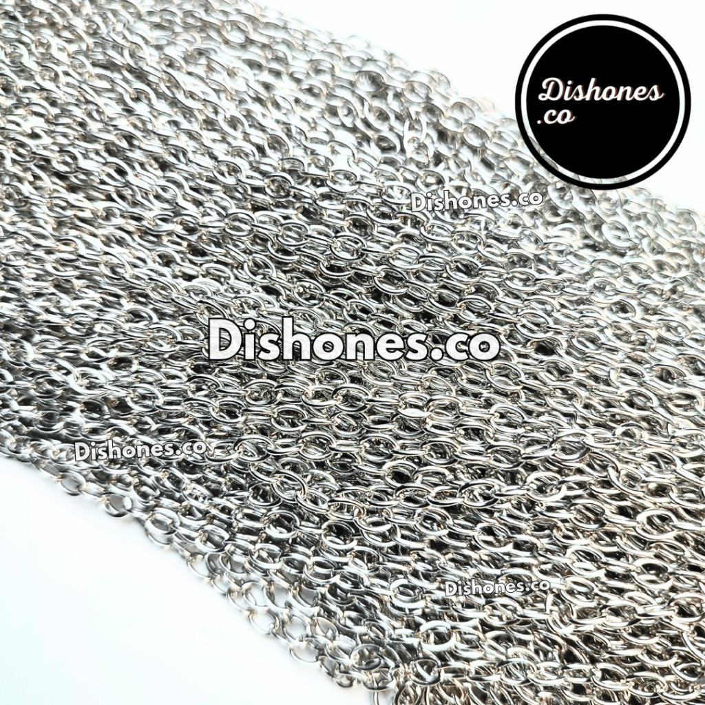 (100 Mtr) โซ่เหล็กสีเงิน / โซ่ DIY / โซ่สร้อยคอ / โซ่สร้อยคอ DIY