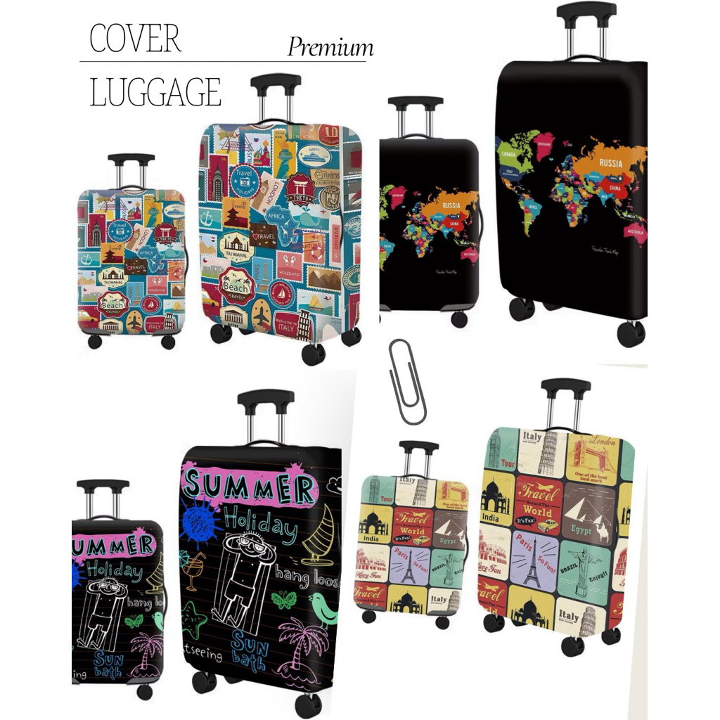 PREMIUM MATERIAL LUGGAGE PROTECTOR COVER - ฝาครอบ LUGGAGE - PILOT SUITCASE - UNIVERSAL ADHESIVE LUGG