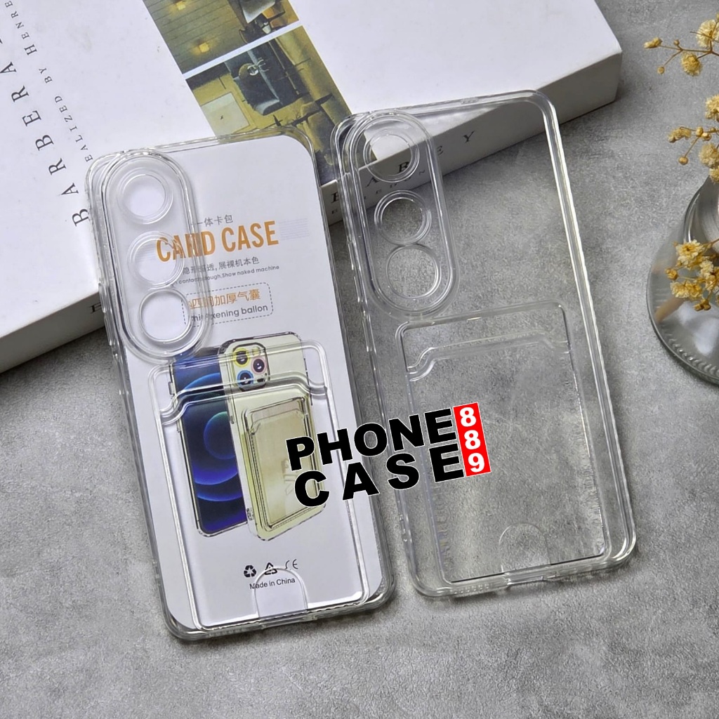 VIVO V50 LITE CASE CLEAR CARD SLOT SOFT CASE WALLET VIVO V50 LITE