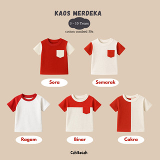 Cah Bocah Kaos Anak Unisex Seri Merdeka Tema Merah Putih