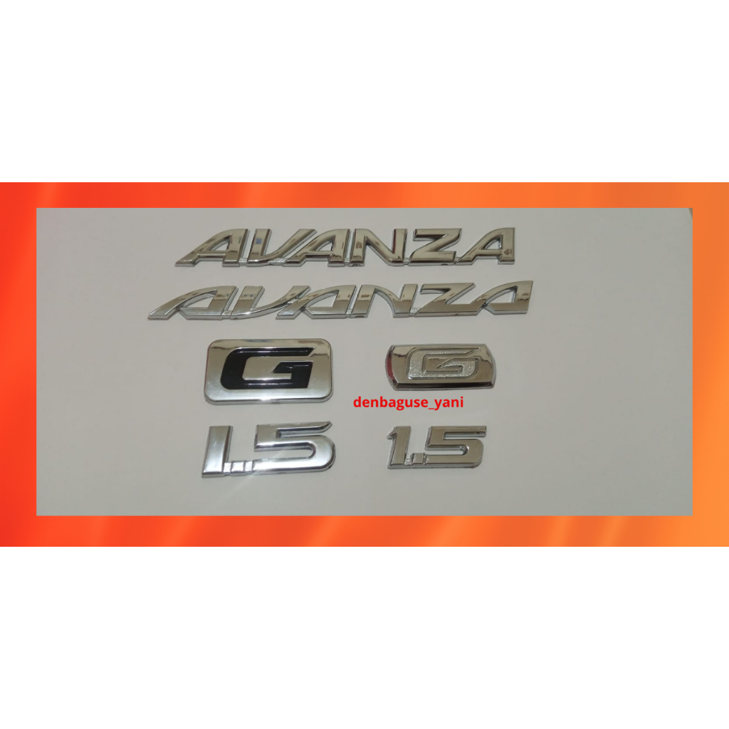Emblem Toyota Avanza G 1.5 / ตราสัญลักษณ์ Avanza G VVT-i 1.5 / รุ่นใหม่