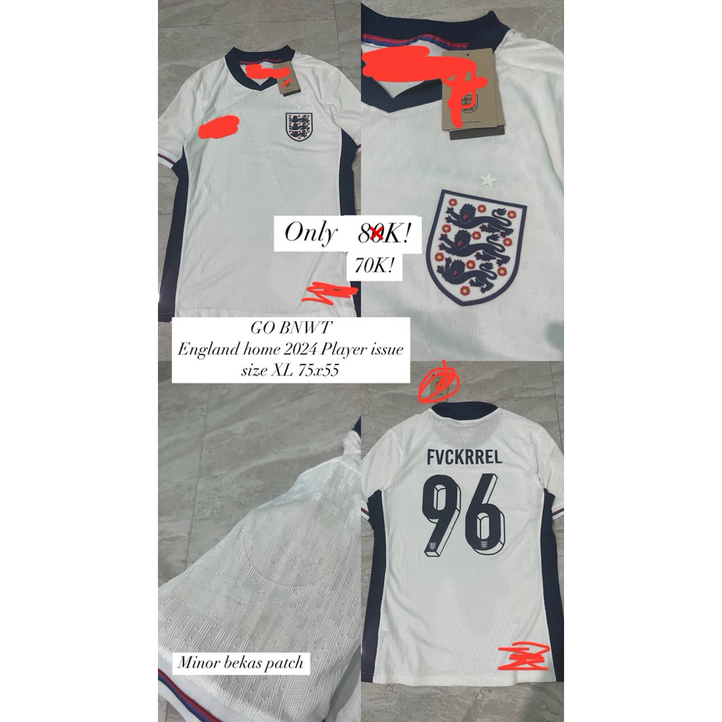 Go pi england home Jersey 2024 ไซส์ xl
