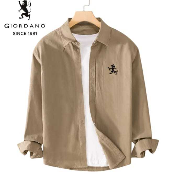 KATUN KEMEJA Giordano เสื้อเชิ้ตแขนยาวธรรมดาสําหรับผู้ชายวัสดุผ้าฝ้ายพรีเมี่ยม Casual & Official Sli