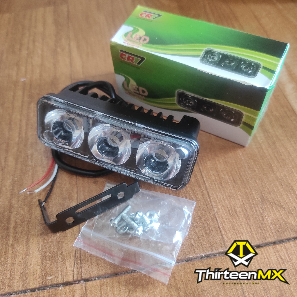 3 จุด LED Enduro Trail Spotlight KLX 150 CRF 150 WR 155 CR7 RTD E03 ปลอกอลูมิเนียม