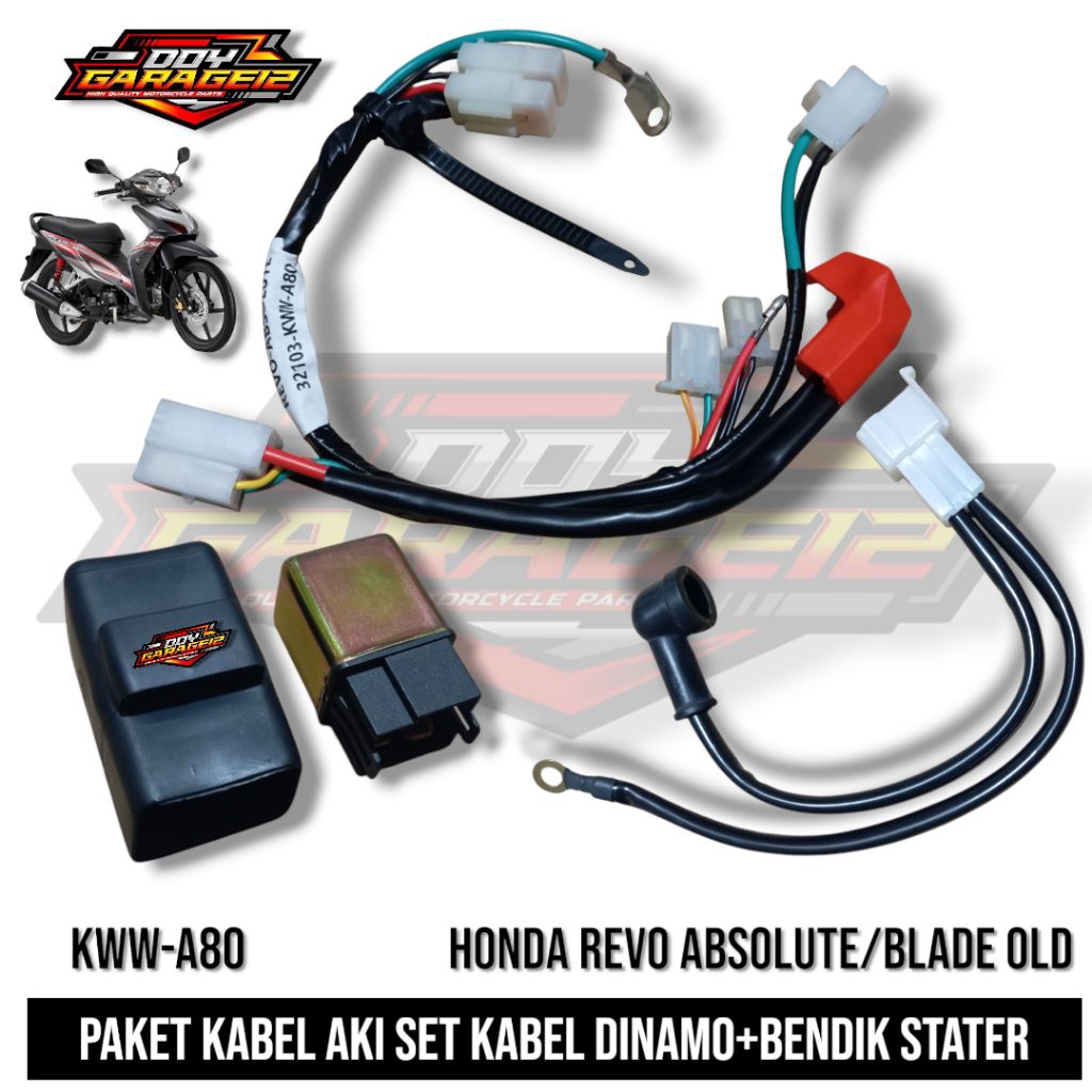 Honda Revo Absolute, ชุดสายแบตเตอรี่เก่า Blade, แบตเตอรี่สตาร์ท + สาย Revo Abs Kww Starter Dynamo