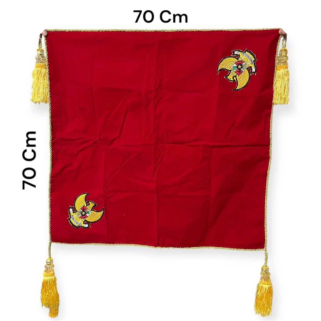 Lancar Jaya Adventing School/ฐานถาดสําเร็จรูป 70x70cm Luxury Velvet – Gold & Pancasila Pendant/Actur