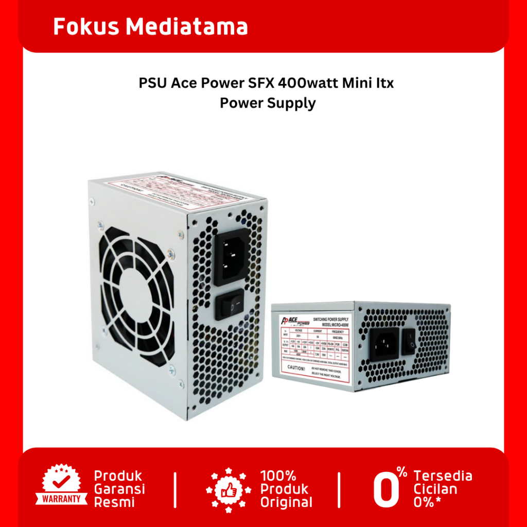 PSU Ace Power SFX 400watt Mini Itx แหล่งจ่ายไฟ