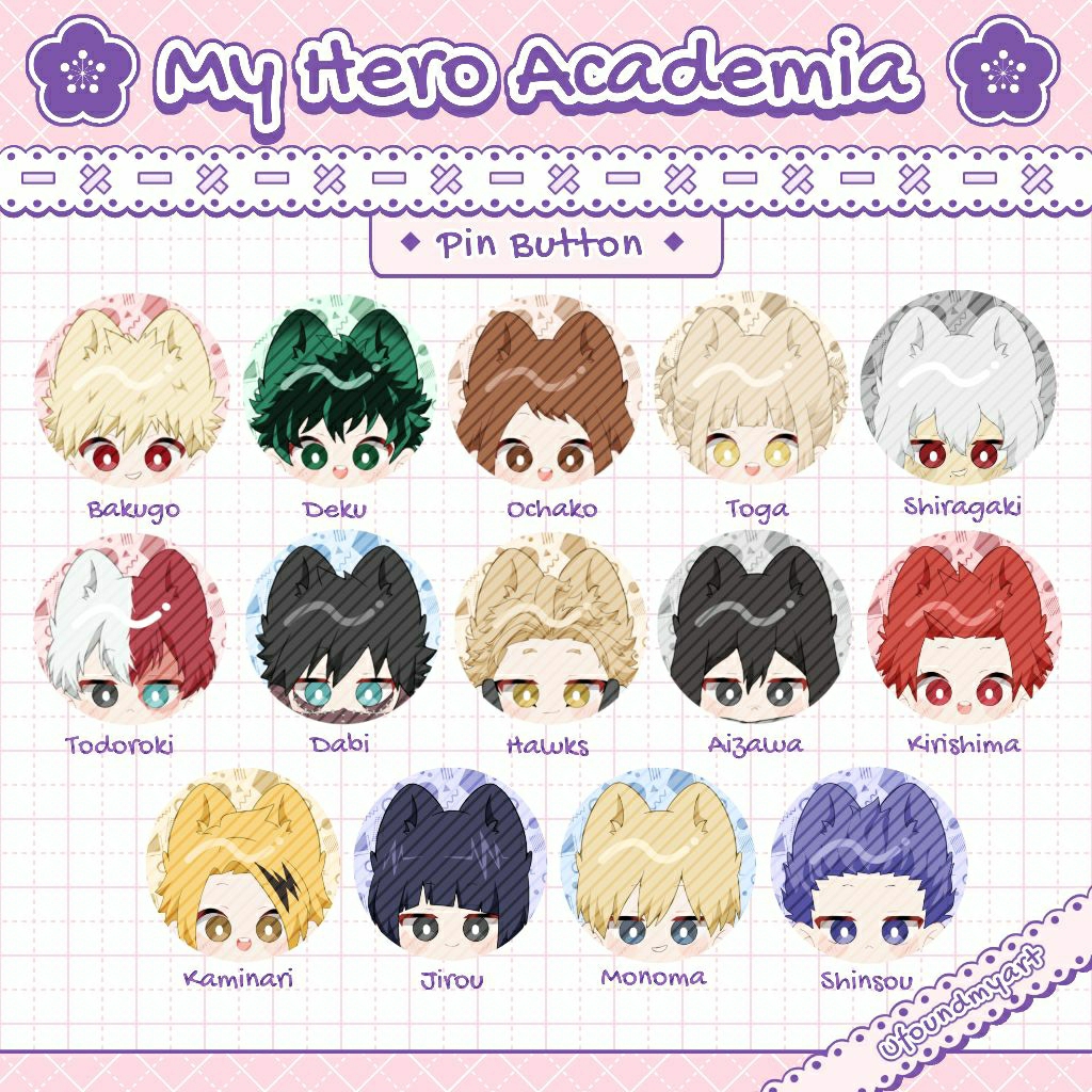 [Ufoundmyart] ปุ่มพิน My Hero Academia