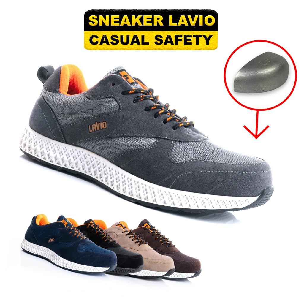 Lavio Alden Original Branded รองเท้าผ้าใบผู้ชาย Suede Sepi Safety Steel Toe