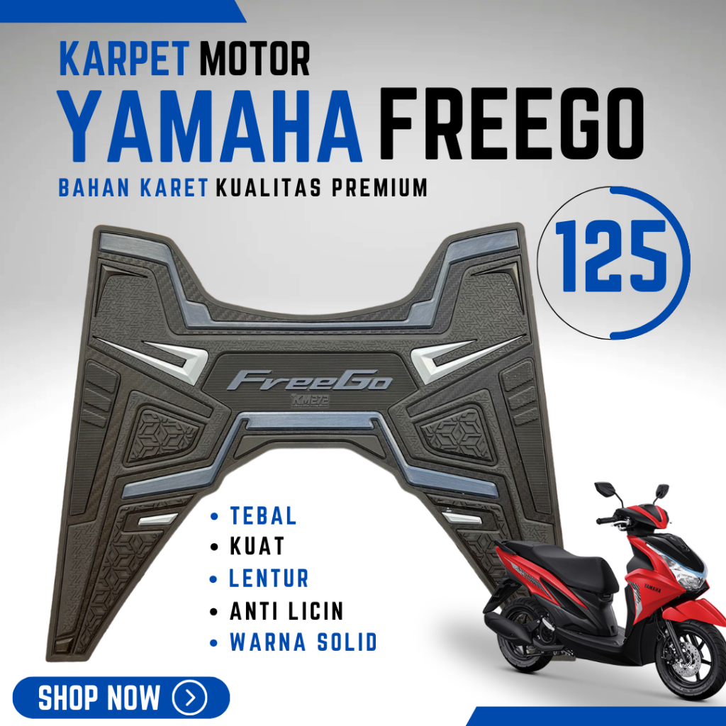 YAMAHA FREEGO 125 MOTORCYCLE CARPET MAT VARIATIONS PREMIUM ANTI-SLIP RUBBER MATERIAL