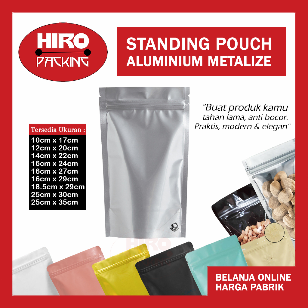 Ziplok อาหารพลาสติกยืนกระเป๋าอลูมิเนียมฟอยล์เต็ม Metalize ผงกาแฟขนมขบเคี้ยวชิปบรรจุภัณฑ์ 10x17, 12x2