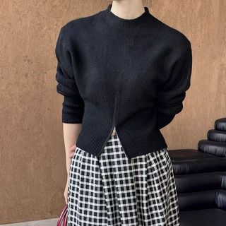NIAK- Calaa Sweater Rajut Resleting zipper Bawah | Atasan Rajut Wanita Terbaru Kekinian