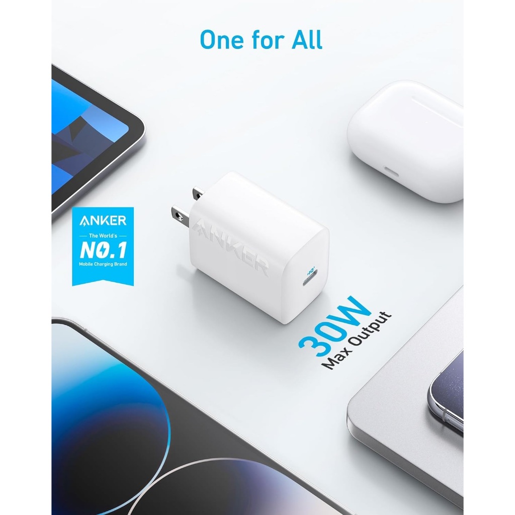 ANKER B2640 - 312 Charger (30W) - เครื่องชาร์จ USB-C ดีไซน์พับได้