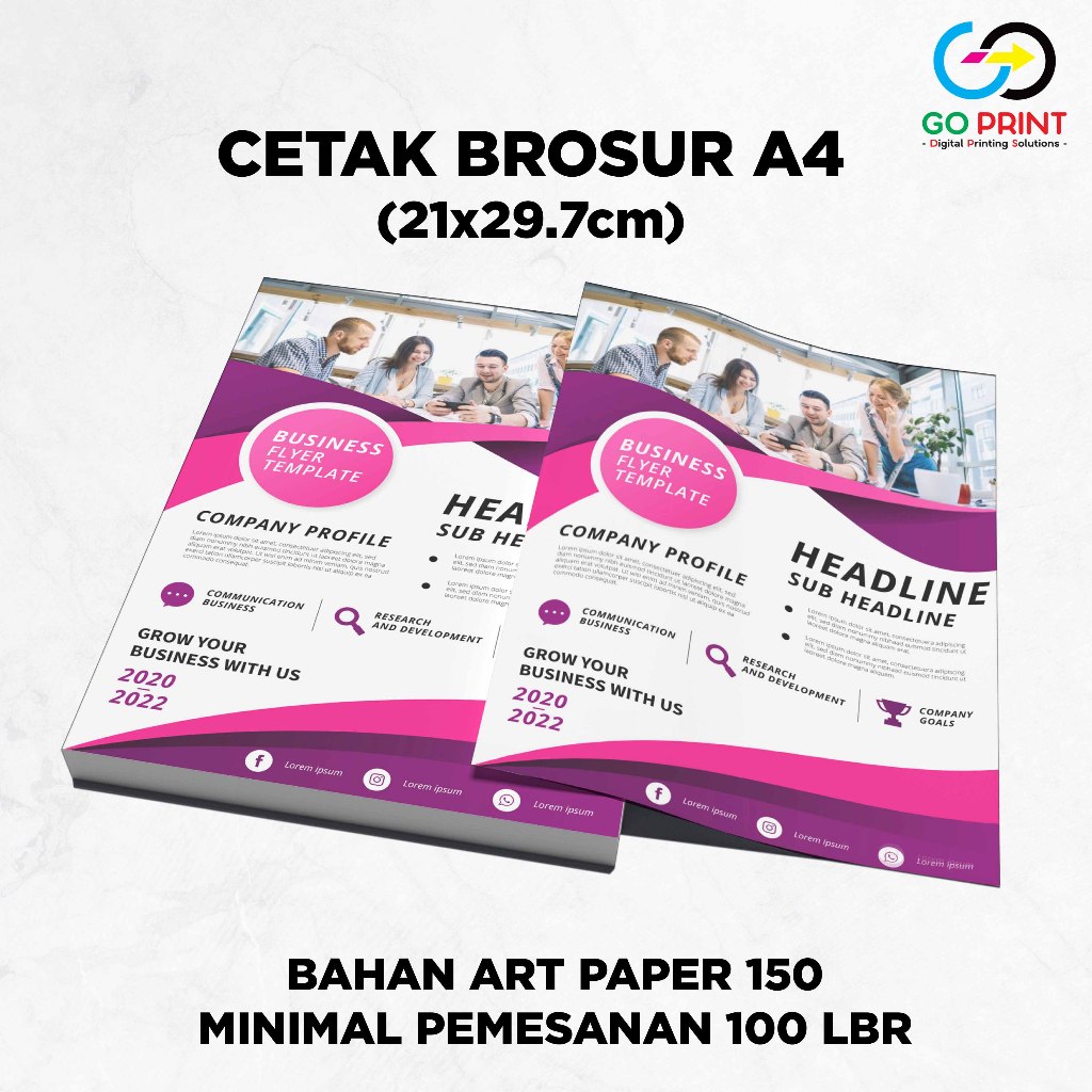 A4 Brochure Printing / Flyer Printing / Leaflet Art Paper 150 กรัม (นาที. สั่ง100แผ่น)