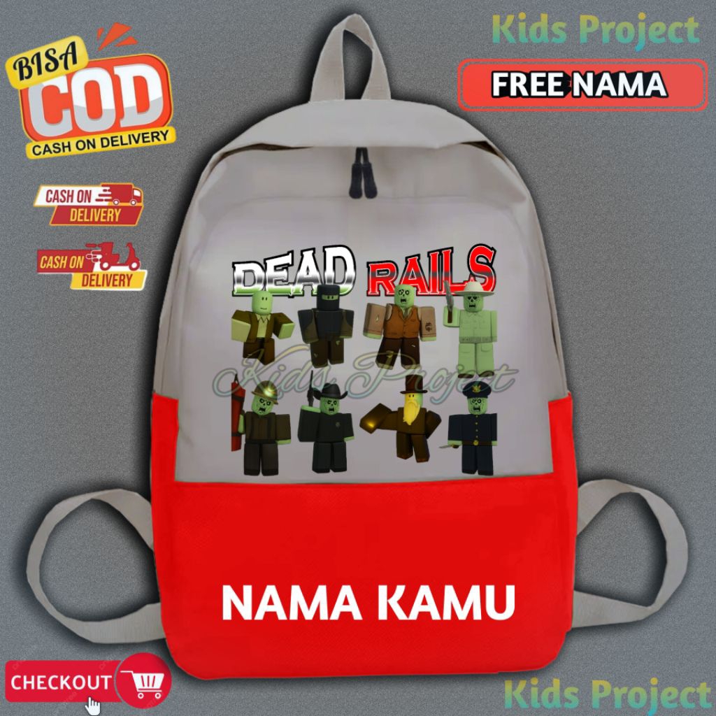 Roblox Dead Rails กระเป๋าเป้สะพายหลังเด็กแบบกําหนดเองตัวละครทั้งหมด