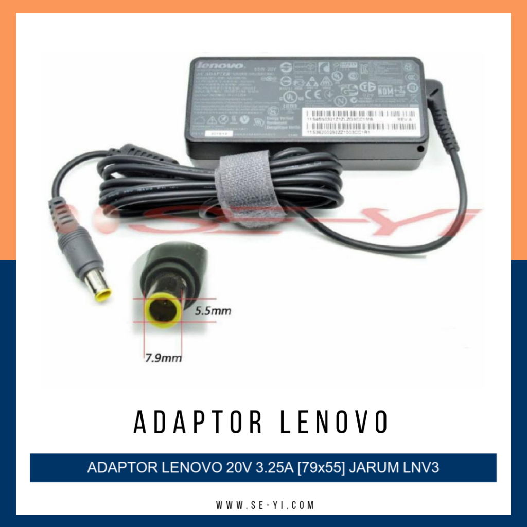 Lenovo Thinkpad T400 T410 T400s 20V 3.25A 7.9X5.5 มม. LNV3 อะแดปเตอร์