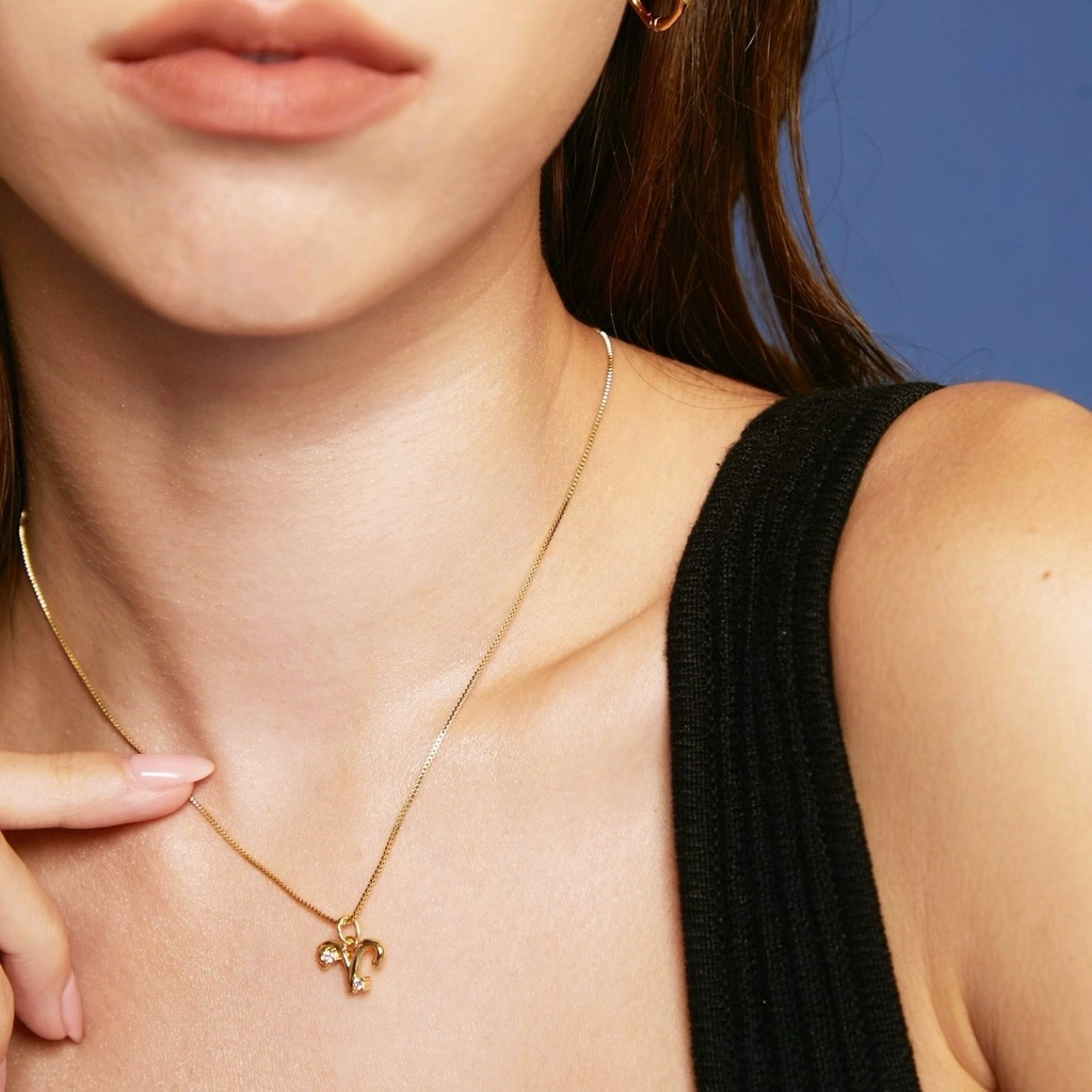 YVIS Zodiac สร้อยคอ 18K Gold Plated และ Silver Rhodium Hypoallergenic Anti-Rust Zodiac สร้อยคอ