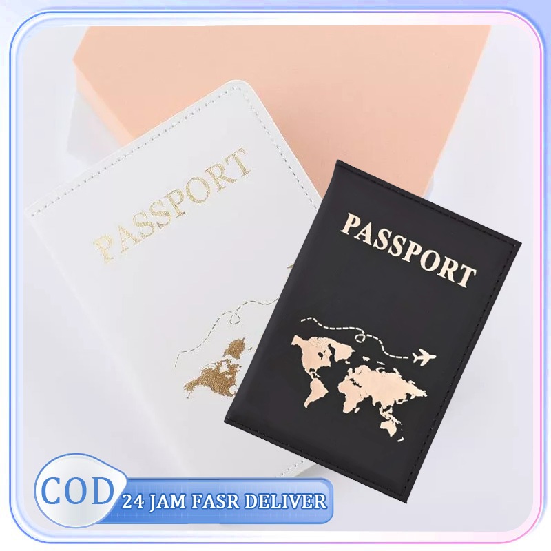 Passport Cover Wallet Passport Pu Leather Passport Wallet Passport World Map Motif