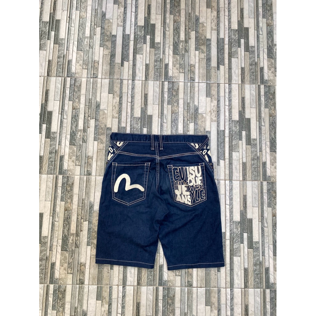 EVISU กางเกงขาสั้น ผ้ายีนส์เอวิสุ (ตัด)