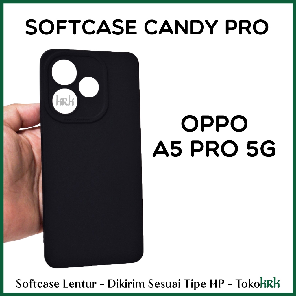 KRK Candy Protect Black Oppo A5 Pro 5G เคสซิลิโคนสีดํา Softcase Pro Protection กล้องยืดหยุ่น