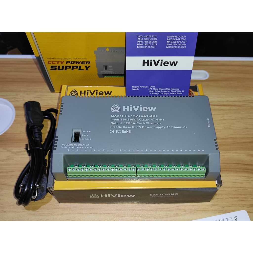 HIVIEW CCTV Power Supply Adapter Switching 16ch HIVIEW CCTV Adapter 16 พอร์ตกล้อง
