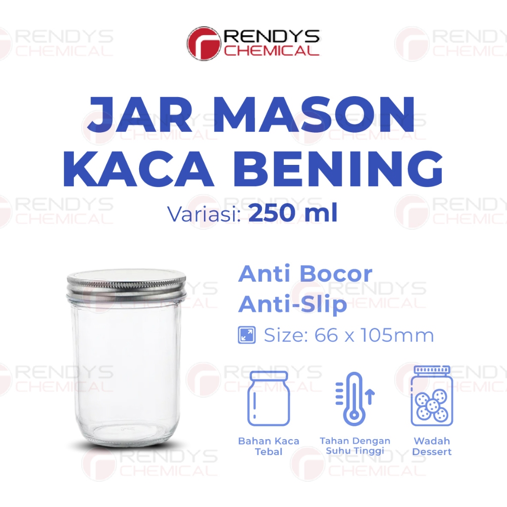 CLEAR Glass JAR MASON 250ML 500 ML / CLEAR JAR 250ML 500ML / โหลแก้วฝาอลูมิเนียม 250 ML 500 ML / โถแ