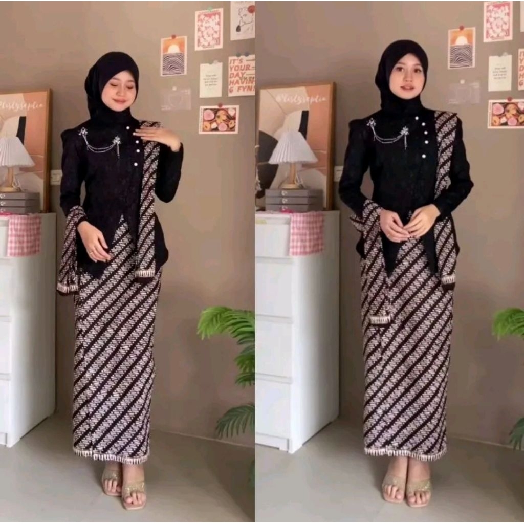 ผ้าบาติกเซน - Delia Kebaya Set Jnangan Fukuro Premium Modern Graduation Tunic Set หมั้นข้อเสนอ Batik ชุดเชิญปาร์ตี้ล่าสุด