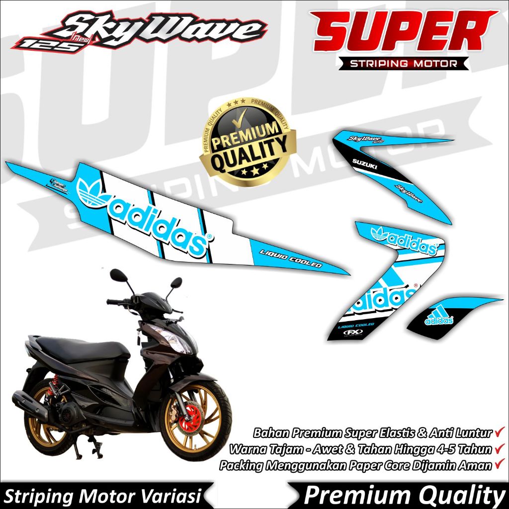 สติ๊กเกอร์ SKYWAVE สุดเท่ Skywave Striping Suzuki SKYWAVE Adidas Striping