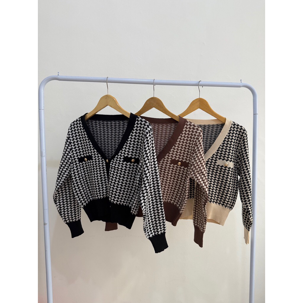 SL224 | ภาพนําเข้า BANGKOK KNIT CARDIGAN | ตัวนอกถัก | เสื้อแขนยาวท็อป | BANGKOK CARDIGAN | เสื้อคาร