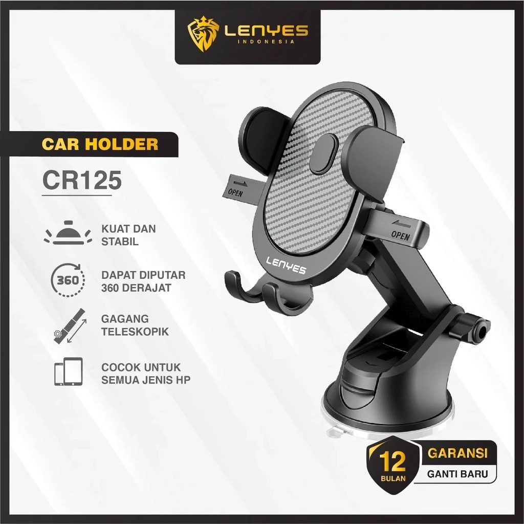LENYES CR125 ที่วางโทรศัพท์ในรถยนต์สําหรับแดชบอร์ดหรือหน้าต่างรถแข็งแรงและทนทาน Original - IONACC