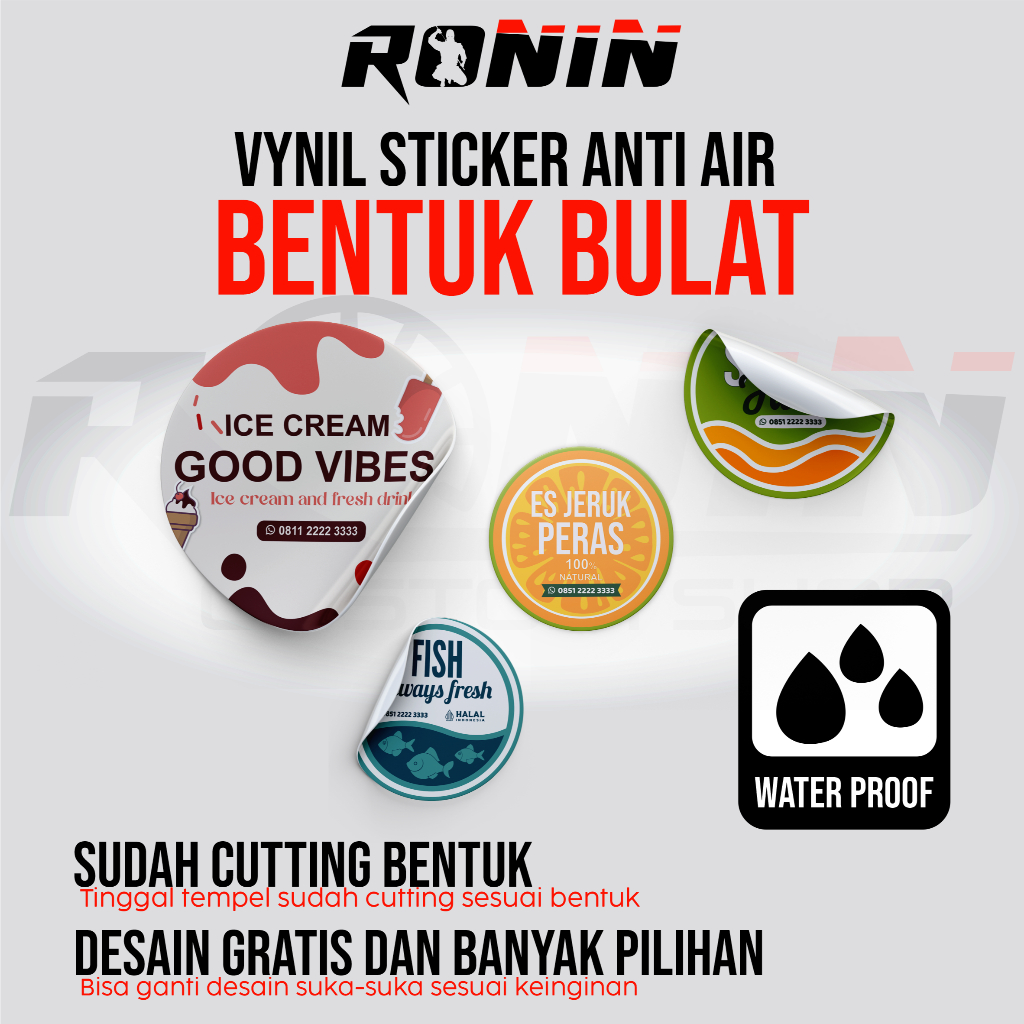 ฟรีสติ๊กเกอร์ที่กําหนดเอง LABEL กันน้ํา VYNIL สติ๊กเกอร์พลาสติก PACKAGING สติ๊กเกอร์ JAR สติ๊กเกอร์