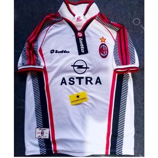 Jersey CLOTHES Ac milan RETRO 1997 97 1998 1999 98 99 2000 2001 00 01 AWAY Astra Blokecore skena ชุด