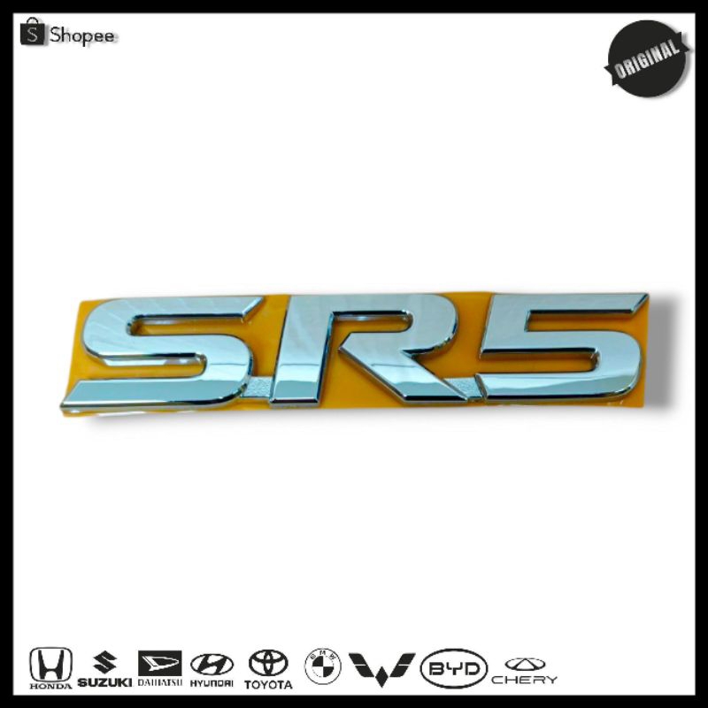 Original SR5 Chrome Writing Emblem/ SR5 Hilux Writing โลโก้สัญลักษณ์/ HILUX Trunk Emblem SR5 การเขีย